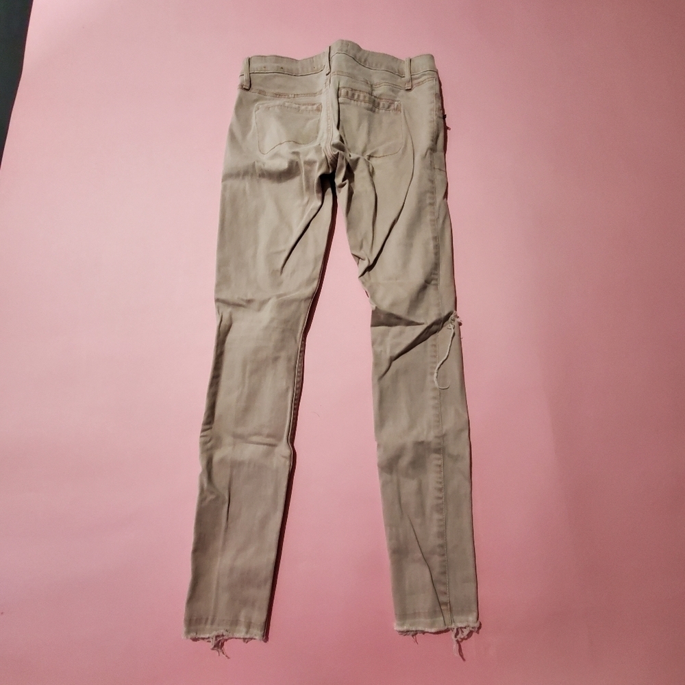 Hollister Khaki Tan Ripped Skinny Pants - Picture 5 of 7
